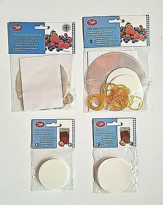 £2.75 • Buy Tala Jam Pot Covers CLEAR 1lb 2lb Jar Preserves Chutney Pickle Label Wax Seal