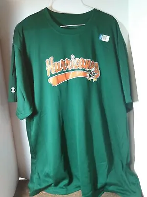 Miami Hurricanes Green Football Short Sleeve T Shirt~Size Large~New~J3 • $9