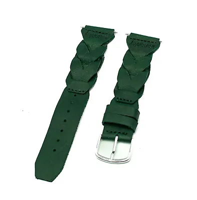 TIMEX Expedition Adventurer Forest Green Braided 20mm Leather Watch Band • $9.71
