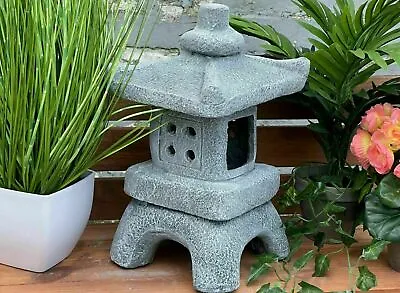 Stone Pagoda Asian Japanese Lantern Frost Resistant Casting Stone Weatherproof • £47.27