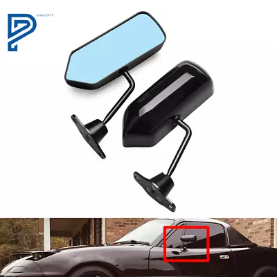 2 X Black Universal F1 Style Car Racing Rearview Side Wing Mirrors Convex Glass • $37.73