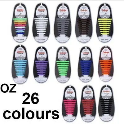 Easy Lazy No Tie Elastic Silicone Shoe Laces Cool Guy Sports Shoelaces Unisex • $3.90