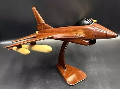 F-16 Falcon Fighter Military Aircraft Solid Wood Mahogany Model Airplane • $58