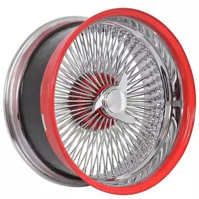 20 22  La Wire Wheels Reverse 150-spoke Straight Lace Chrome / Red Accents (w80) • $3499