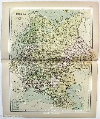 Russia - Original C1875 Map Of Russia By Wm. Collins Sons & Co. Antique • $24