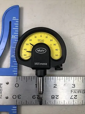 MAHR 1um Millimess Precision Dial Comparator Indicator Germany 7 RUBIS 50-0-50 • $129.99