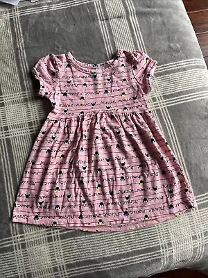 Disney Jumping Beans Toddler Girl Dress 12mo  Cotton Pink Minnie Mouse • $7.99