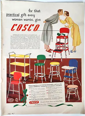 Cosco Furniture Vintage 1951 Ad Magazine Print Step Stool Chair Highchair Cart • $11.33