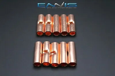 6 Gauge Copper Butt Connector 10 Pk Crimp Terminal Awg Battery Splice Cur6 • $11.95