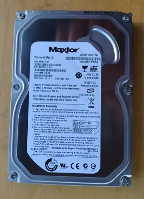 £12.99 • Buy Maxtor Diamondmax 3.5  HDD 160GB IDE Hard Drive STM3160215A Fully Tested Working