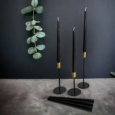 Black Dinner Candles  100% Pure Beeswax Taper 10  Long • $26