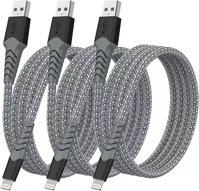 Boreguse Iphone Charger Lightning Cable 3 Pack 3FT [Apple Mfi Certified] For... • $15.83