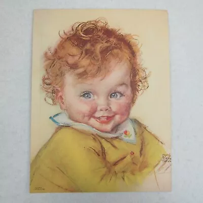 Vintage 1930s Maud Tousey Fangel Baby Litho Print Tousel Top Boy Yellow GP 5842 • $29.99