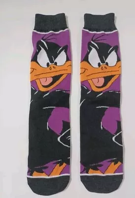 Daffy Duck Animated Cartoon Funny Retro Cosplay Costume Adult Socks Purple Black • $7.99