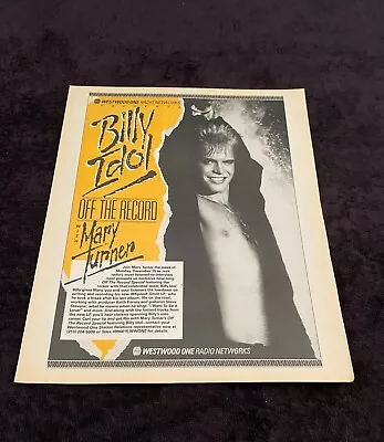 BILLY IDOL 1986 Off The Record Ad For Hit  Whiplash Smile  With Mary Turner • $4.98
