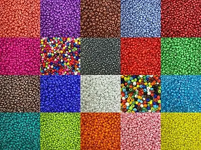 £2.49 • Buy Opaque Glass Seed Beads - Size 8/0 (approx 3mm), 50g Pack, 35+ Colour Choices