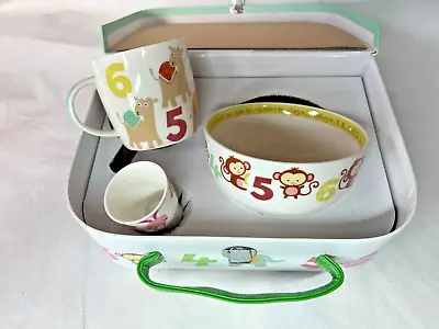 Queens By Churchill Breakfast Set - Rabbit 123 - 4 Piece Fine China Set  - New • £19.95