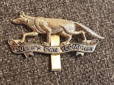 Queen's Own Yeomanry Anodised Staybrite Cap Badge • £6