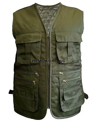 681 Mens Waistcoat Thermal LINED Quilted Thick Multi Pockets Fishing Hunting • £12.99