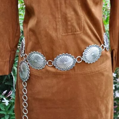 Waistband Metal Medallion Concho Chain Boho Waist Strap Trouser Dress Belts • £7.11