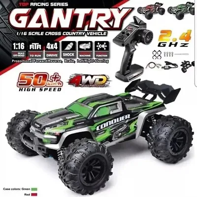 1:16 Scale Large RC Car 50km/h High Speed Remote Control 4WD Off Road 2.4G Toy • £54.99