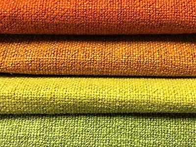 Burnt Orange Yellow Green Mid Century Modern Tweed Upholstery Drapery Fabric • $58