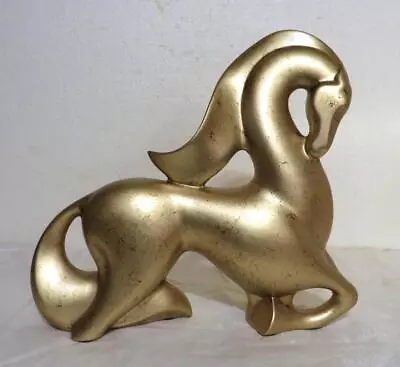Vtg. 1980s Gold Jaru California Art Deco Style Ceramic Horse Sculpture Figurine • $0.98