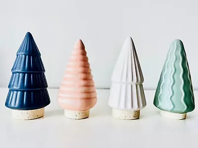 Target Bullseye Playground 2023 Set Of 4 Pink Blue Ceramic 3.5  Christmas Trees • $19.99