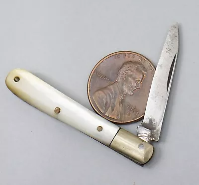 Handmade Miniature Unbranded Mother Of Pearl Shell Handle Trapper Pocket Knife • $29.95