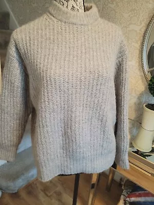 Zara Grey Rib Knit Jumper With Alpaca Size M UK12 BNWT • $4.88