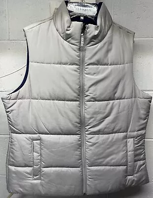 Merona- Reversible Quilted Vest Blue Gray Women's Size L • $14