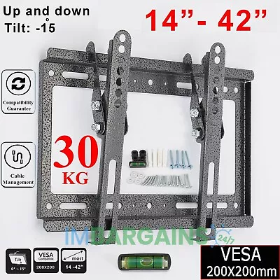 £6.95 • Buy TILT TV WALL BRACKET MOUNT LCD LED Plasma 14 15 20 25 30 32 40 42 INCH