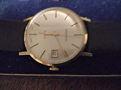 9ct Sold Gold Quartz Garrard Man's Wrist Watch In Original Box  Vintage • £325