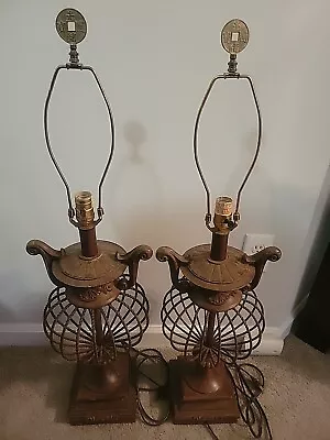 Decorative Lamp Set W/ Lampholders - Brown (No Shades) • $30