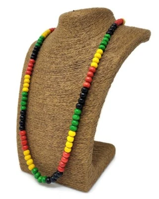 $14.95 • Buy Rasta Necklace Long Necklace Wood Necklace Wooden Necklace Big Necklace Reggae