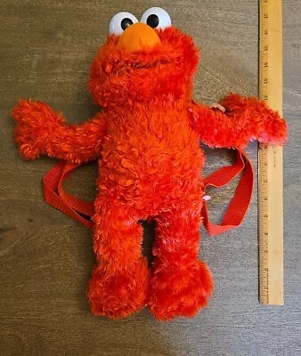 Sesame Street ELMO Plush 15  Child Backpack Adjustable Straps Zipper Pouch Descr • $18.99