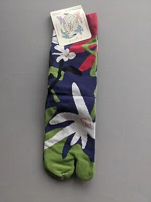 Tabi Split Toe Cotton Crew Socks - Flip Flops - Japanese 🎅 FREE UK P&P For 5 • £6.80