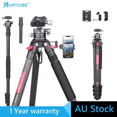 $129 • Buy ARTCISE Carbon Fiber Travel Tripod Compact Camera Tripod W/34MM Ball Head Kit