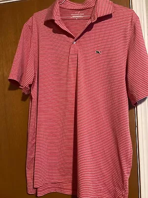 Vineyard Vines Polo Shirt Mens Adult Extra Large Red Stripes Casual Preppy Whale • $35