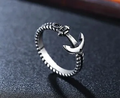 Unique Vintage Style Anchor Stainless Steel Ring For Men/ Women Size 8-12 • $10.50