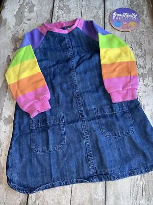 Baby Girls Rainbow Sleeved Dress By Next Age 18-24 Months • £4