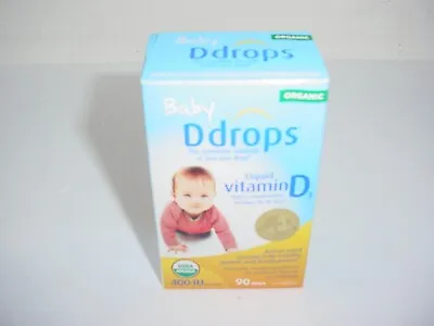 Baby Ddrops Liquid Vitamin D3 400 Iu Dietary Supplement 90 Drops 2.5 Ml Exp 6/27 • $9.95