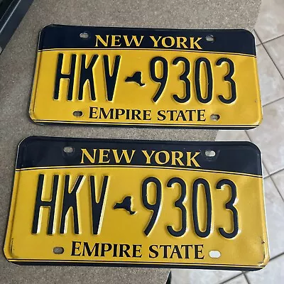 Vintage Collectable New York Empire State License Plate Pair - Blue/Orange • $49.99