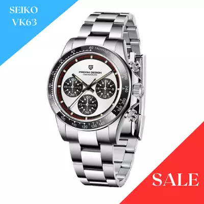 PAGANI Design Men's Quartz Movement SEIKO VK63 (WHITE) • $109.99