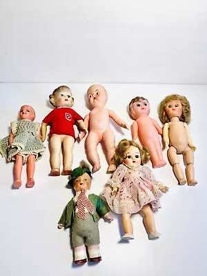 Lot Of Vintage Small Plastic Rubber & Celluloid Dolls  1930s - 1950s • $15