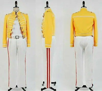 $71.78 • Buy Queen Lead Vocals Freddie Mercury Wembley Cosplay Costume Jacket Pants Shirt