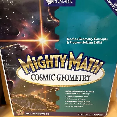 Mighty Math Cosmic Geometry MAC/Windows CDs And Binder 7-10th Grade • $8.90