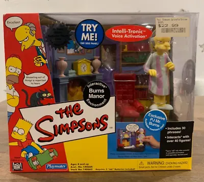 The Simpsons Burns Manor Interactive Playset With Mr Burns PJ (Playmates 2002) • $34.95