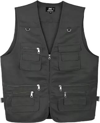 Men Sleeveless Waistcoat Jacket Multi Pocket Outdoor Utility Vest Tectical Gilet • £17.99