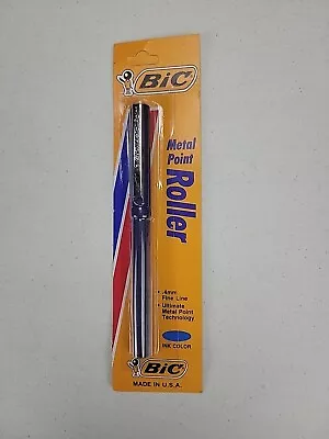 Vintage BIC Metal Point Roller Pen Value Pack NOS Sealed Blue Fine .4mm New Vtg • $15